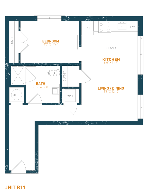 View Brookland Press's Forge 925-B602 Apartment Floor Plan in DC